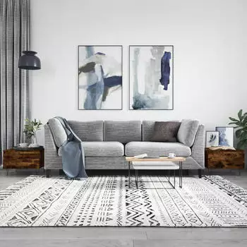 vidaXL Couchtische 2er-Set R&auml;uchereiche 50x46x35cm Holzwerkstoff (830871)