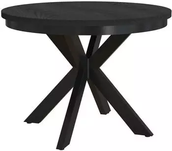 Beautysofa Bilbao Esstisch rund ausziehbar &Oslash;100&ndash;180cm Metallbeine Schwarz