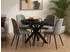 Beautysofa Bilbao Esstisch rund ausziehbar Ø100–180cm Metallbeine Schwarz