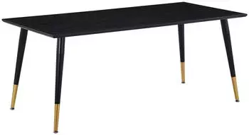 ebuy24 Dipp Esstisch Holzwerkstoff furniert, Metall, 90x180cm, schwarz/messing (7350107087095)