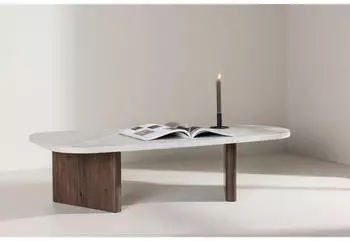 Venture Home Gr&ouml;nvik Couchtisch Oval 130x65x32cm, Holz, Grau/Mokka (Gr&ouml;nvik)