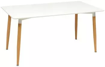 Atmosphera Roka Rechteckiger Esstisch 150x80cm, Weiß & Natur