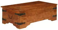 vidaXL Couchtisch Massivholz mit Honigfarbenem Finish 110x55x35 cm
