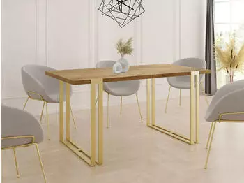 WFL GROUP Stella Esstisch ausziehbar Loft-Stil Lancelot Eiche 160&ndash;260cm (90x76cm)