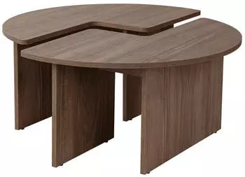 Hanah Home Moira Couchtisch rund Walnuss &Oslash;90cm, H41cm (241NRD1329)