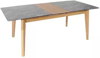 MCW M57 Esstisch ausziehbar 160-200x90cm Marmor-Optik, helle Beine (800000643798)