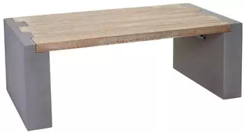 MCW Couchtisch MCW-A15, Tanne massiv Beton-Optik 46x122x60cm (MCW-A15)