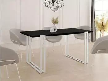 WFL GROUP Lilo Esstisch ausziehbar Loft-Stil wei&szlig;e Metallbeine 120&ndash;220cm (Lilo)