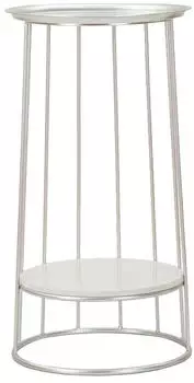 Mauro Ferretti Towery Beistelltisch Metall/Marmor Ø40cm, 76cm silber (1428420000)