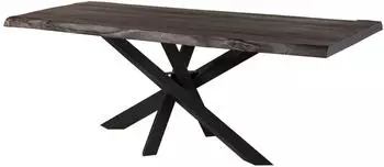 Massivmoebel24 Freeform 5 Baumtisch Mango 200x100x79cm grau lackiert, Mikado-Beine anthrazit matt (09-110-844-2234)