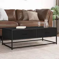 vidaXL Couchtisch Schwarz 100x50x35 cm Holzwerkstoff und Metall