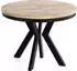 WFL GROUP Savio Neo Esstisch rund ausziehbar 100-200cm Eiche Sonoma, schwarze Holzbeine