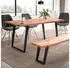 Finebuy Esstisch Baumkante Akazie Massivholz Metall 180x90cm (FB68319)
