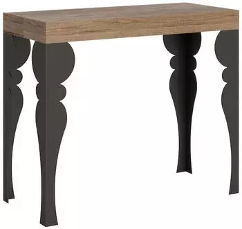 Itamoby Paxon Ausziehbare Konsole 90x40/300cm Eiche Natur Anthrazitrahmen (VE300COPXNFOL-QN-AN)