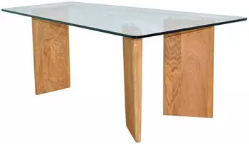 Moebel Direkt Online Couchtisch Massivholz Eiche mit Sicherheitsglasplatte 100x60cm (029-F.3078)