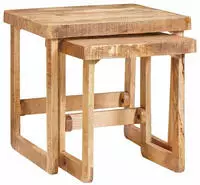 vidaXL Satztische 2 pcs Braun 46 x 46 x 45 cm Massivholz Mango