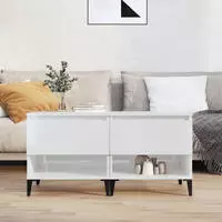 vidaXL Beistelltische 2 Stk. Hochglanz-Wei&szlig; 50x46x50 cm Holzwerkstoff