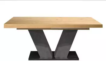 M&auml;usbacher Komfort 2.0 Esstisch ausziehbar V-Gestell Holzwerkstoff 180x76x90cm