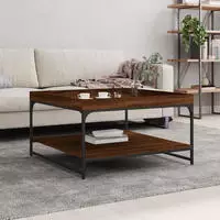 vidaXL Couchtisch R&auml;uchereiche 80x80x45 cm Holzwerkstoff und Eisen