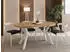 WFL GROUP Savio Esstisch rund ausziehbar 80-130cm, Eiche Braun, weiße Holzbeine
