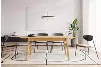 Woodman Esstisch "Curved" Scandi Design, Breite 180 cm, ausziehbar auf 220 cm,