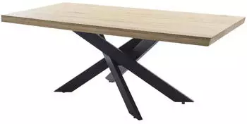 MCA Furniture Ahus Esstisch Wildeiche massiv ge&ouml;lt Metallgestell 200x100cm (1008270)