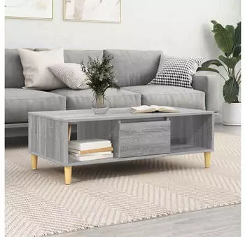 vidaXL Couchtisch mit T&uuml;r und Stauraum Grau Sonoma 103,5x60x35cm Holzwerkstoff