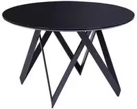 Beliani - Esszimmertisch Schwarz Rund 120 Cm Gl&auml;nzend Mdf-platte Metall Modern