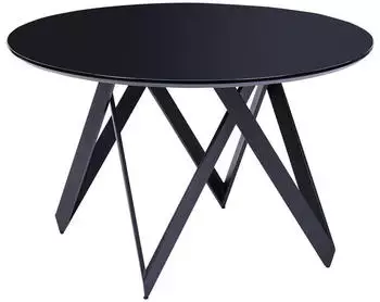 Beliani Oxhill Runder Esstisch 120cm, Schwarz Gl&auml;nzend MDF (OXHILL)