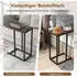 Costway Beistelltisch C-Form, Holzwerkstoff & Metallgestell, braun, 45,5x25,5x64cm (VH33103OR)