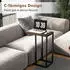 Costway Beistelltisch C-Form, Holzwerkstoff & Metallgestell, braun, 45,5x25,5x64cm (VH33103OR)