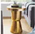 Finebuy Couchtisch Rund Ø43cm Aluminium Hammerschlag Gold (SuVa12254_1)