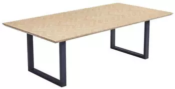 Home Deluxe AVENCIA Esstisch ausziehbar 240x120cm Fishbone Oak, U-Fu&szlig;