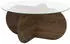 Hanah Home Aeris Runder Couchtisch, Walnuss & Glas, 75x35x75cm (668NRD1105)
