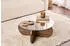 Hanah Home Aeris Runder Couchtisch, Walnuss & Glas, 75x35x75cm (668NRD1105)