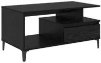 vidaXL Couchtisch Schwarz Eichen-Optik 90 x 49 x 45 cm Holzwerkstoff