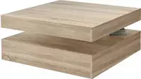 FORTE Couchtisch mit Funktion, drehbare Tischplatte, Breite ca. 78x78 cm