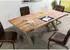 Massivmoebel24 Freeform 5 Baumkantentisch Sheesham 220x100x77cm, X-Beine silber matt (09-112-834-3915)