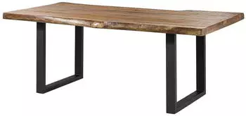 Massivmoebel24 Freeform 5 Baumkantentisch Mango 240x100x77cm natur lackiert, U-Beine anthrazit (09-114-844-9206)