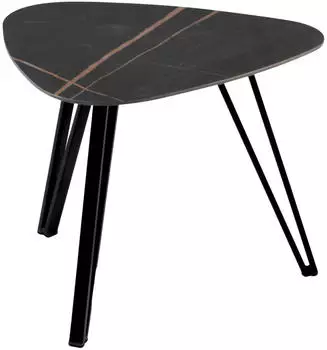 M2 Kollektion Liv 1 Beistelltisch Metall/Stein 45x35x45cm Schwarz (303677)