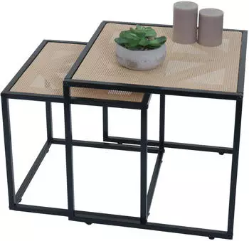 Heute Wohnen HWC-N88 Beistelltisch 2er-Set Geflecht Rattan-Optik (109696)