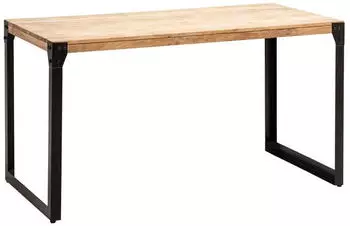 Wohnling Esstisch 120x60x76cm Akazie Massivholz Metallbeine Industrial (WL7.046)