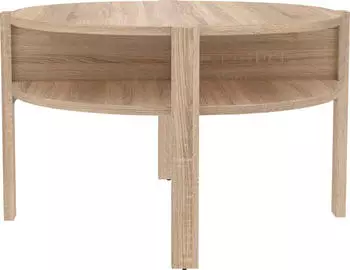 Forte Tobago Couchtisch rund, 4 Ablagef&auml;cher, Sonoma Eiche, &Oslash;74.4cm H45.5cm