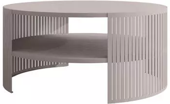 Mirjan24 Fikoli Couchtisch Rund, Stahl, Cashmere, 75x75x40cm