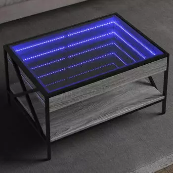 vidaXL Couchtisch mit Infinity-LED Grau Sonoma 40x40x49cm (847695)