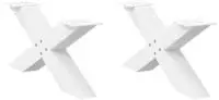 vidaXL Couchtischbeine X-Form 2 Stk. Wei&szlig; 70x(30-31) cm Stahl