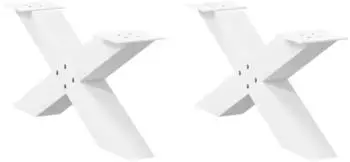 vidaXL Couchtischbeine X-Form 2 Stk. Stahl Wei&szlig; 70x(30-31)cm (4012945)