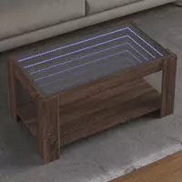 vidaXL LED-Couchtisch Wei&szlig; 93x53x45 cm Holzwerkstoff