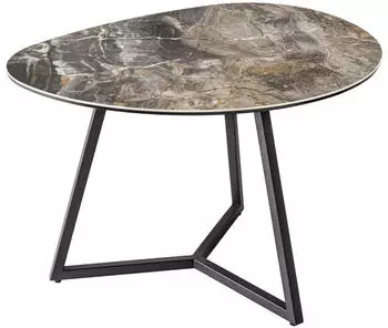 Riess-Ambiente Marvelous Couchtisch 70cm Keramik Marmor-Optik Taupe/Schwarz (42143)