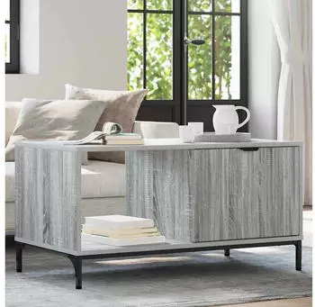 vidaXL Couchtisch mit Schublade Grau Sonoma 90x49x46cm Holzwerkstoff (883450)